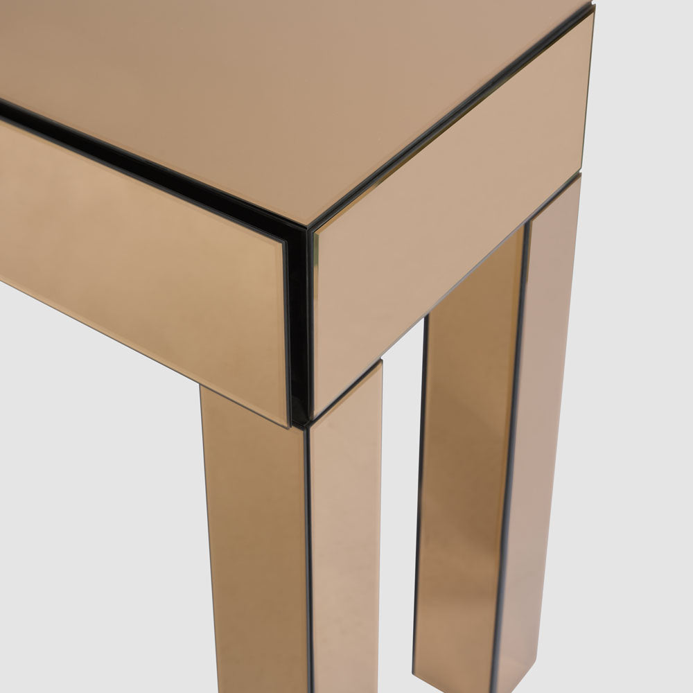 Vitreous Mirror Console 2 Drawer Copper