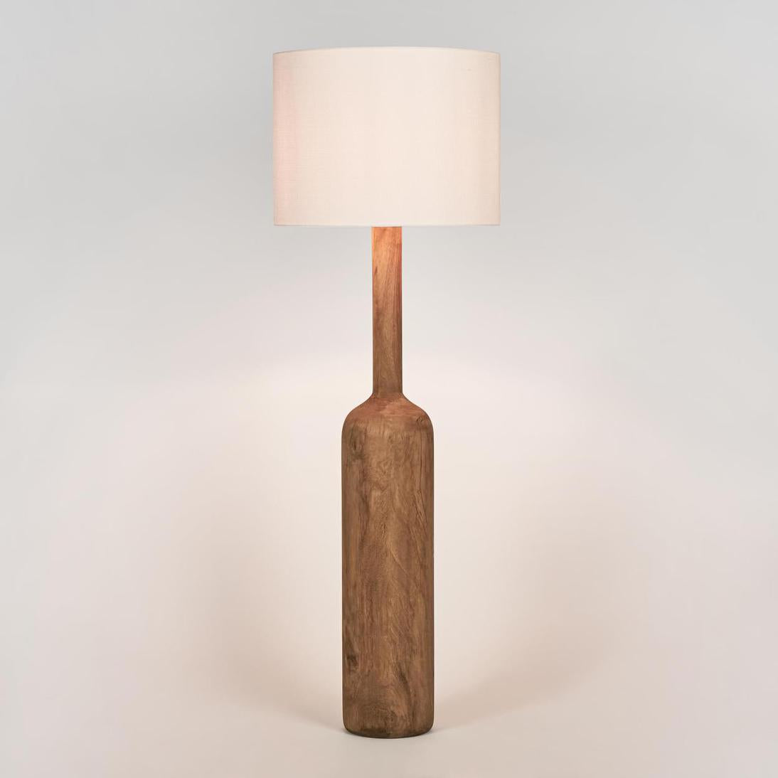 Flask Wood Floor Lamp Base Saddle- Base Only