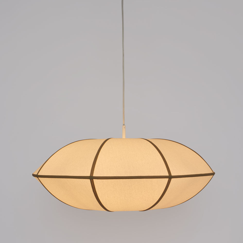 Saucer Pendant Large White/Natural with Electrical cord & fitting