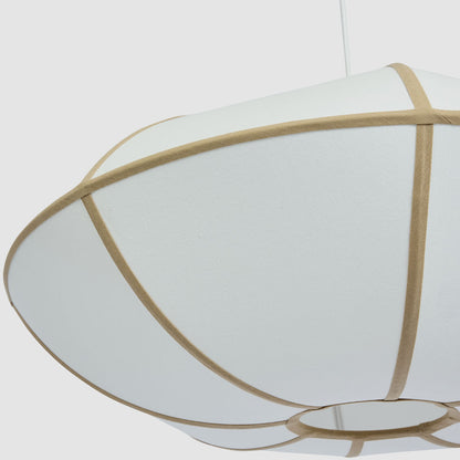 Saucer Pendant Large White/Natural with Electrical cord & fitting