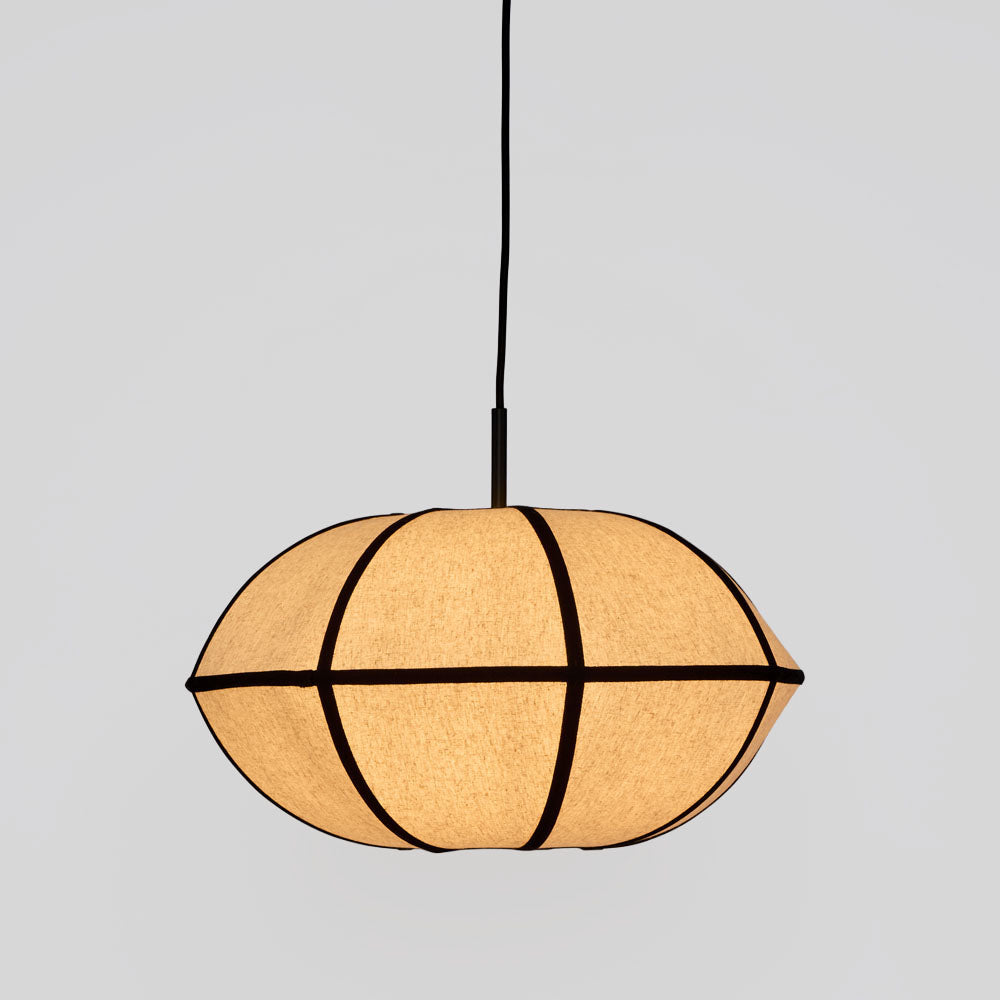 Saucer Pendant Small White/Natural with Electrical cord & fitting