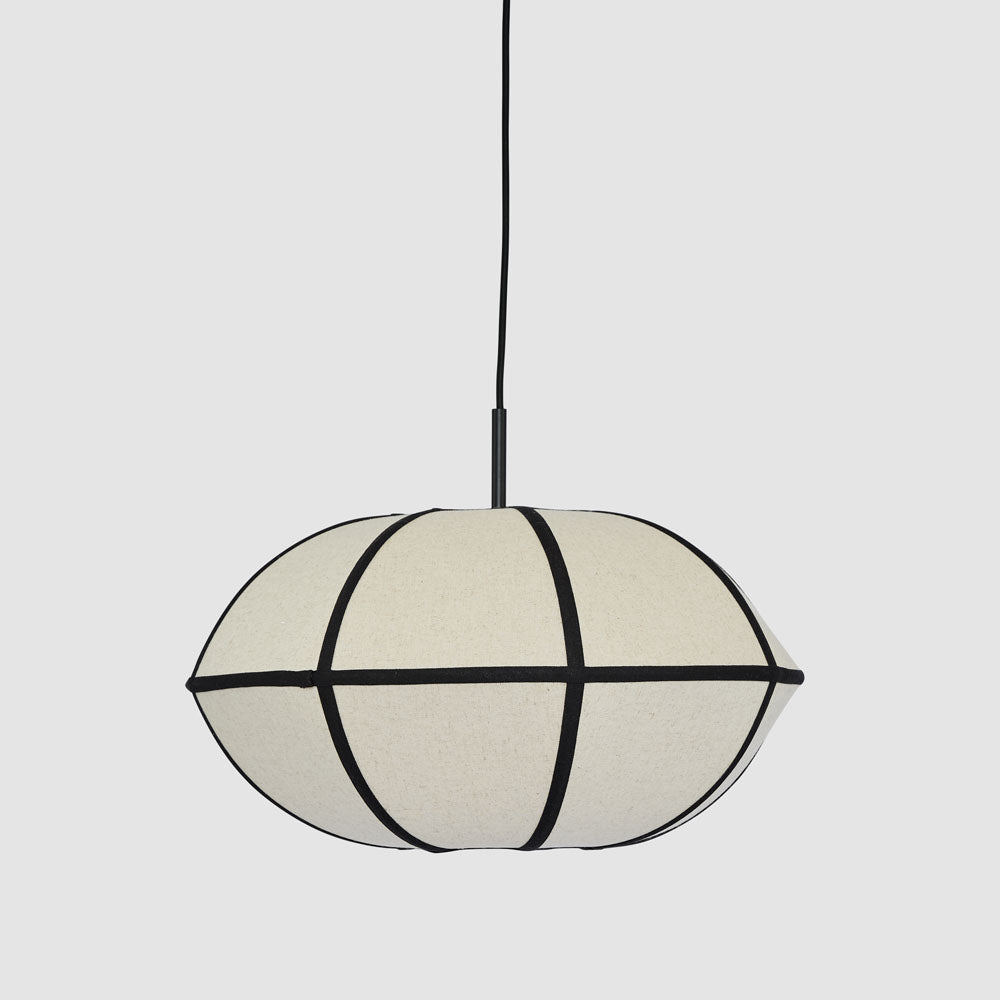 Saucer Pendant Small White/Natural with Electrical cord & fitting
