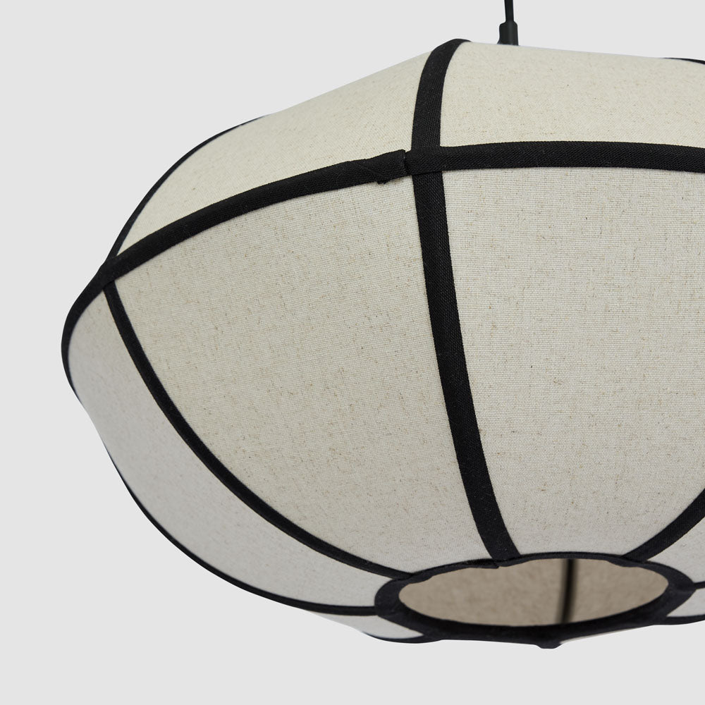 Saucer Pendant Small White/Natural with Electrical cord & fitting