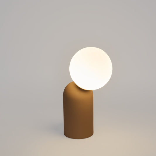 Lumeo Metal + Glass Table Lamp Clay