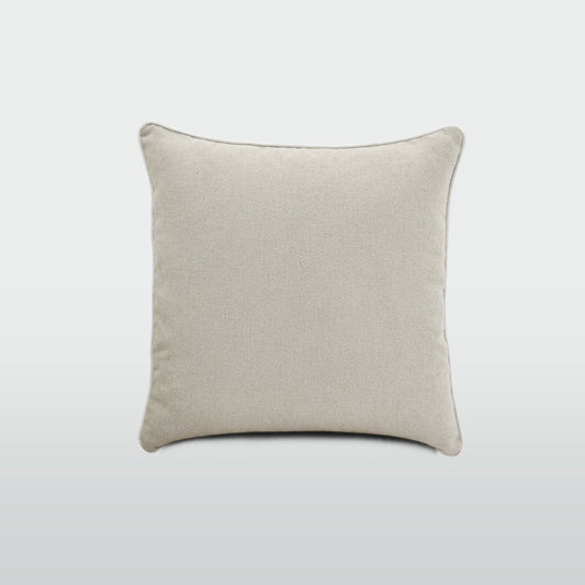 55cm Throw Cushion Natural with White Piping