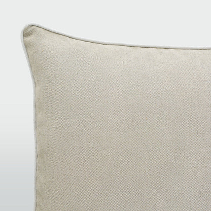 55cm Throw Cushion Natural with White Piping