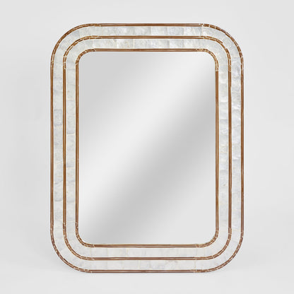 Raya White Shell & Bamboo 90x70 Mirror
