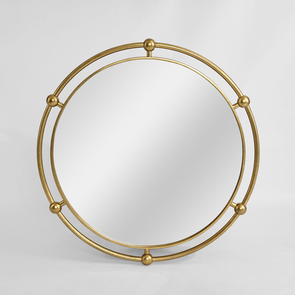 Sentry Round Mirror Gold
