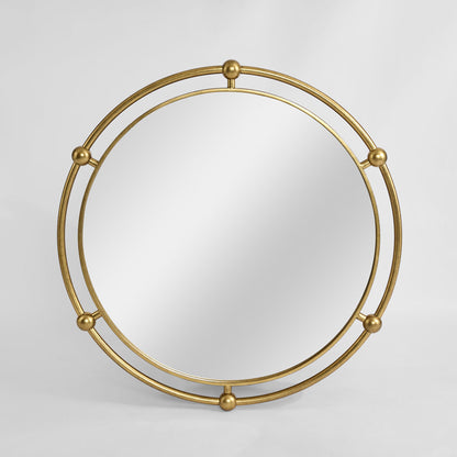 Sentry Round Mirror Gold