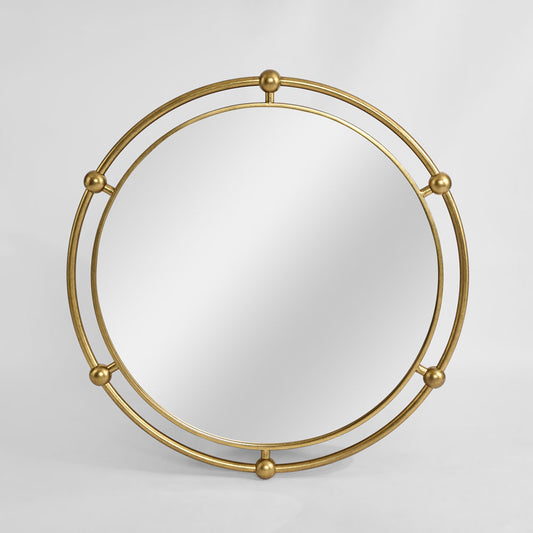 Sentry Round Mirror Gold