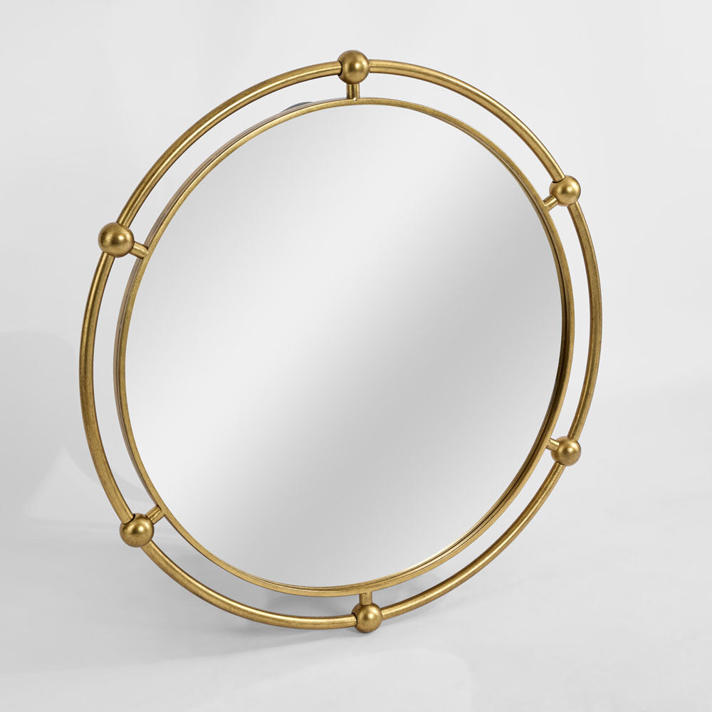 Sentry Round Mirror Gold