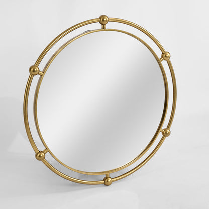 Sentry Round Mirror Gold