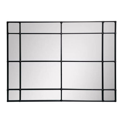 Crawford Rectangular 16 Pane Mirror Iron Frame Black 200 x 160cm