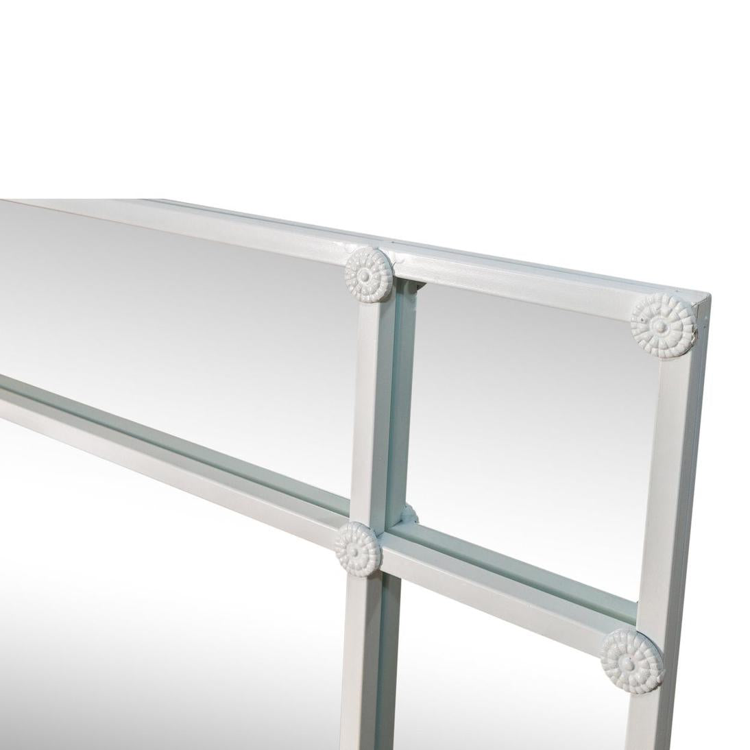 Crawford Rectangular 16 Pane Mirror Iron Frame White 200 x 160cm