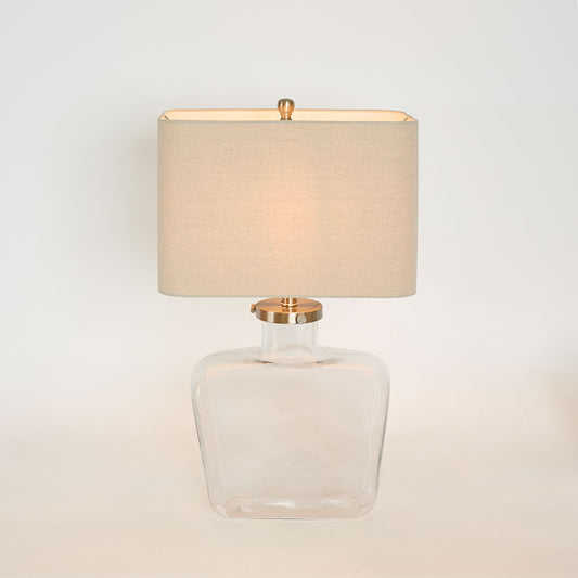 Fillable Bottle Lamp W Linen Shade