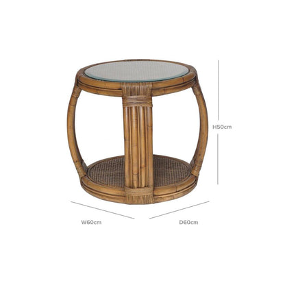 Cayman Rattan Hamptons Side Table Natural