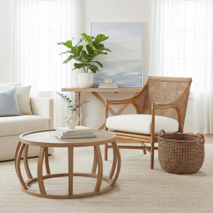 Havana Occasional ArmChair Rattan Cream Cushion