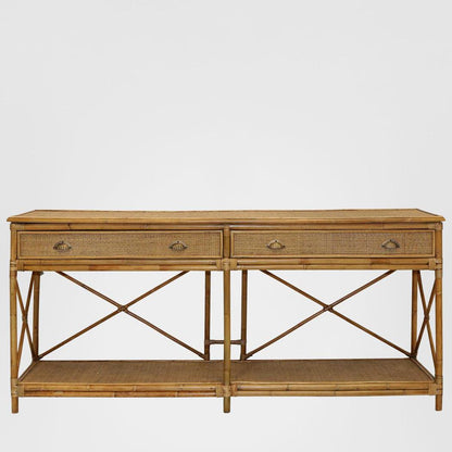 Cayman Large 2 Draw Rattan Console