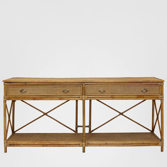 Cayman Large 2 Draw Rattan Console