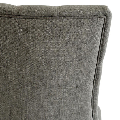 Diana Buttoned Hamptons Dining Chair Storm Grey Linen Blend