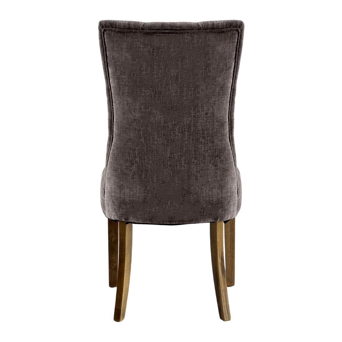 Diana Buttoned Hamptons Dining Chair Silver Grey Linen Blend