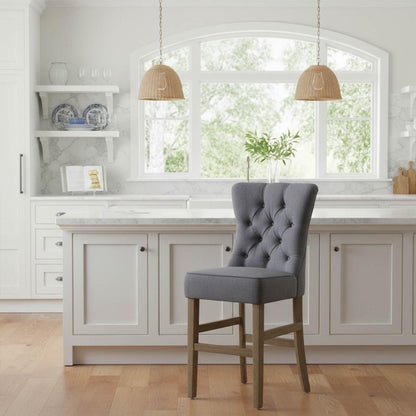 Storm Grey Counter Chair with Buttons