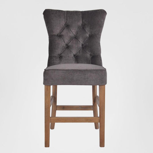 Silver Grey Counter Stool with Buttons