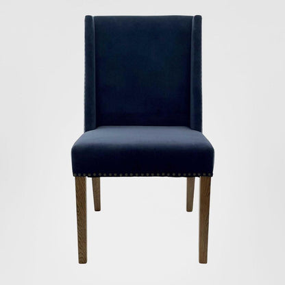 Ithaca Navy Velvet Dining Chair W/Studs