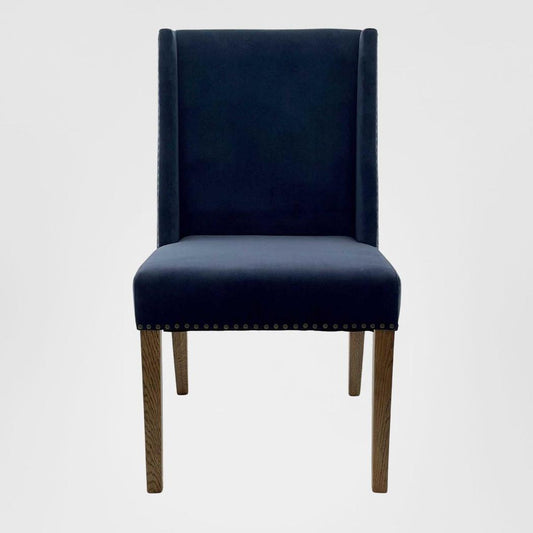 Ithaca Navy Velvet Dining Chair W/Studs