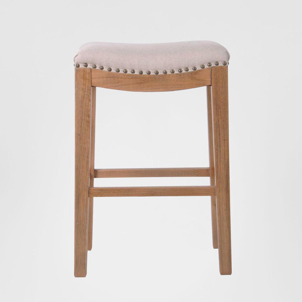 Oakwood Counter stool Beige W/Studs