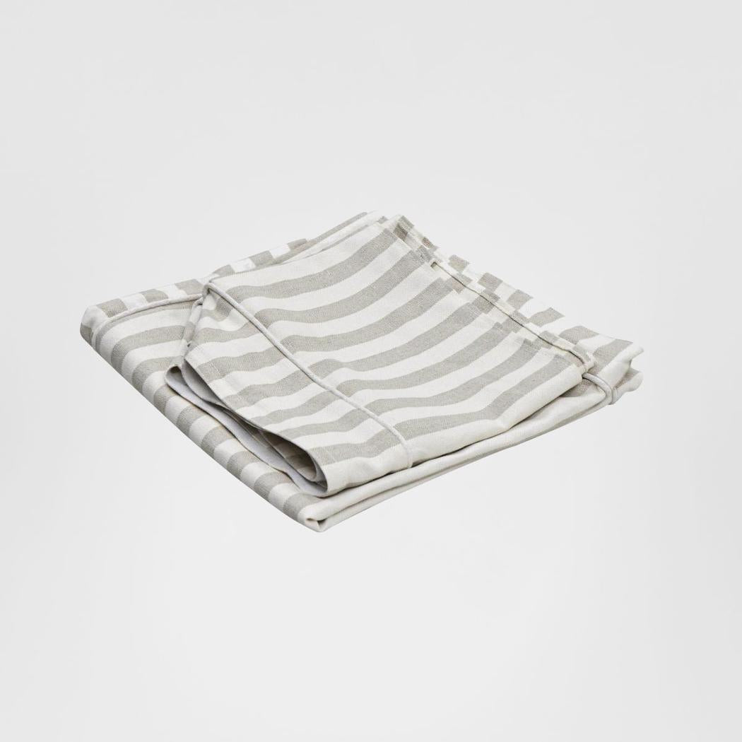 Slip Cover Only - Noosa Hamptons Ottoman Natural Stripe