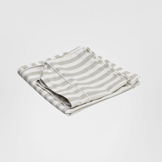 Slip Cover Only - Noosa Hamptons Ottoman Natural Stripe