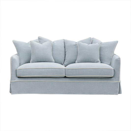 Slip Cover Only - Noosa Hamptons 2.5 Seat Sofa Beach W/White Piping