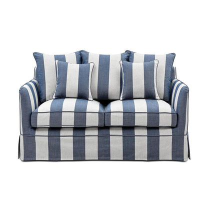 Slip Cover Only - Noosa Hamptons 2 Seat Sofa Denim/Cream Stripe