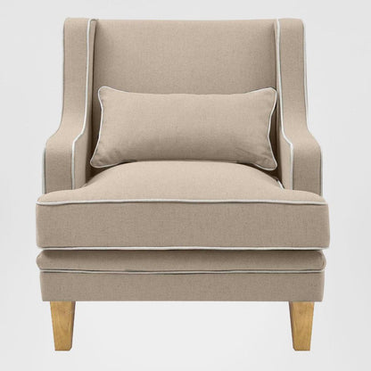 Bondi Hamptons Armchair Natural W/White Piping
