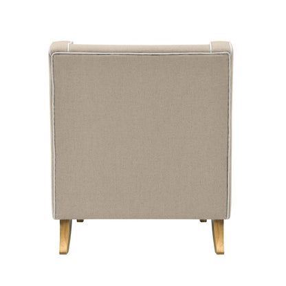 Bondi Hamptons Armchair Natural W/White Piping