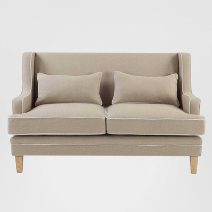 Bondi Hamptons 2 Seat Sofa Natural W/White Piping