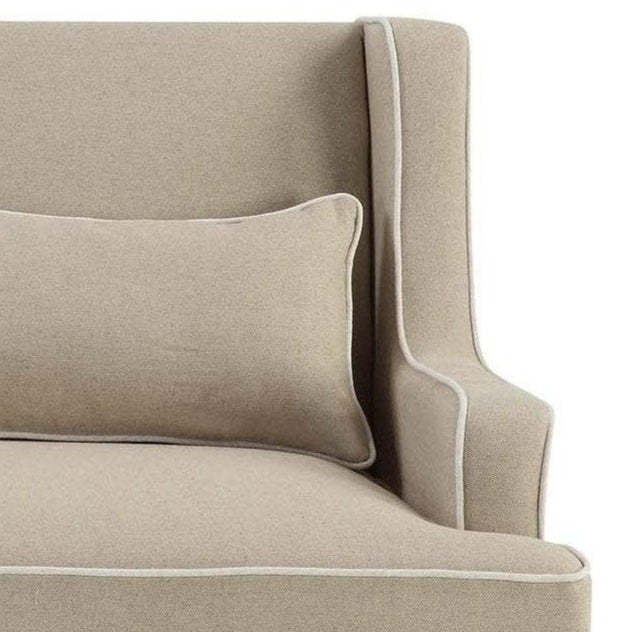 Bondi Hamptons 2 Seat Sofa Natural W/White Piping