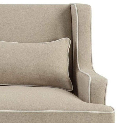 Bondi Hamptons 2 Seat Sofa Natural W/White Piping