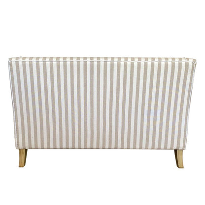 Bondi Hamptons 2 Seat Sofa Natural Stripe W/White Piping