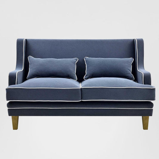 Bondi Hamptons 2.5 Seat Sofa Navy W/White Piping
