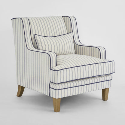 Bondi Hamptons Armchair Blue Pinstripe