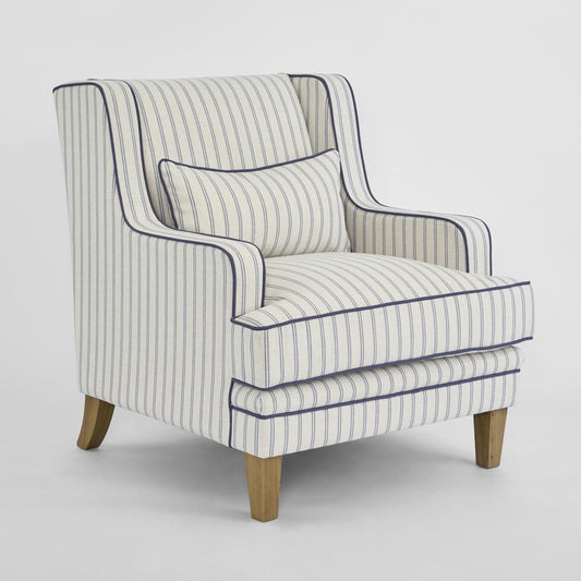 Bondi Hamptons Armchair Blue Pinstripe