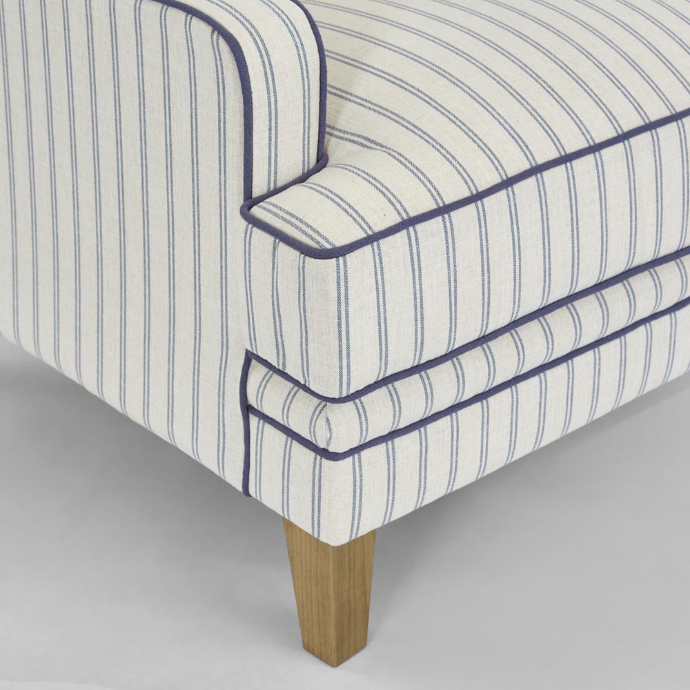 Bondi Hamptons Armchair Blue Pinstripe