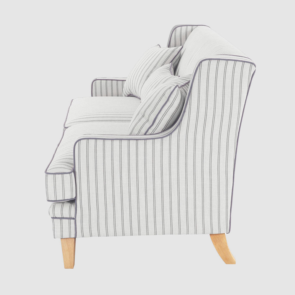 Bondi Hamptons 3 Seat Sofa Blue/White Pin Stripe