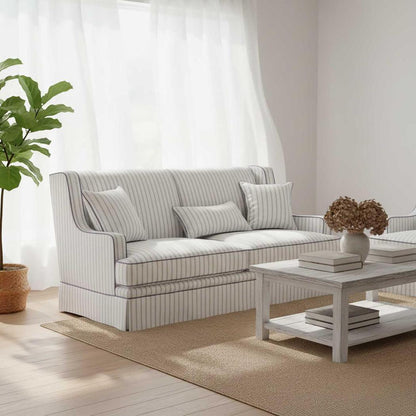 Bondi Hamptons 3 Seat Sofa Blue/White Pin Stripe