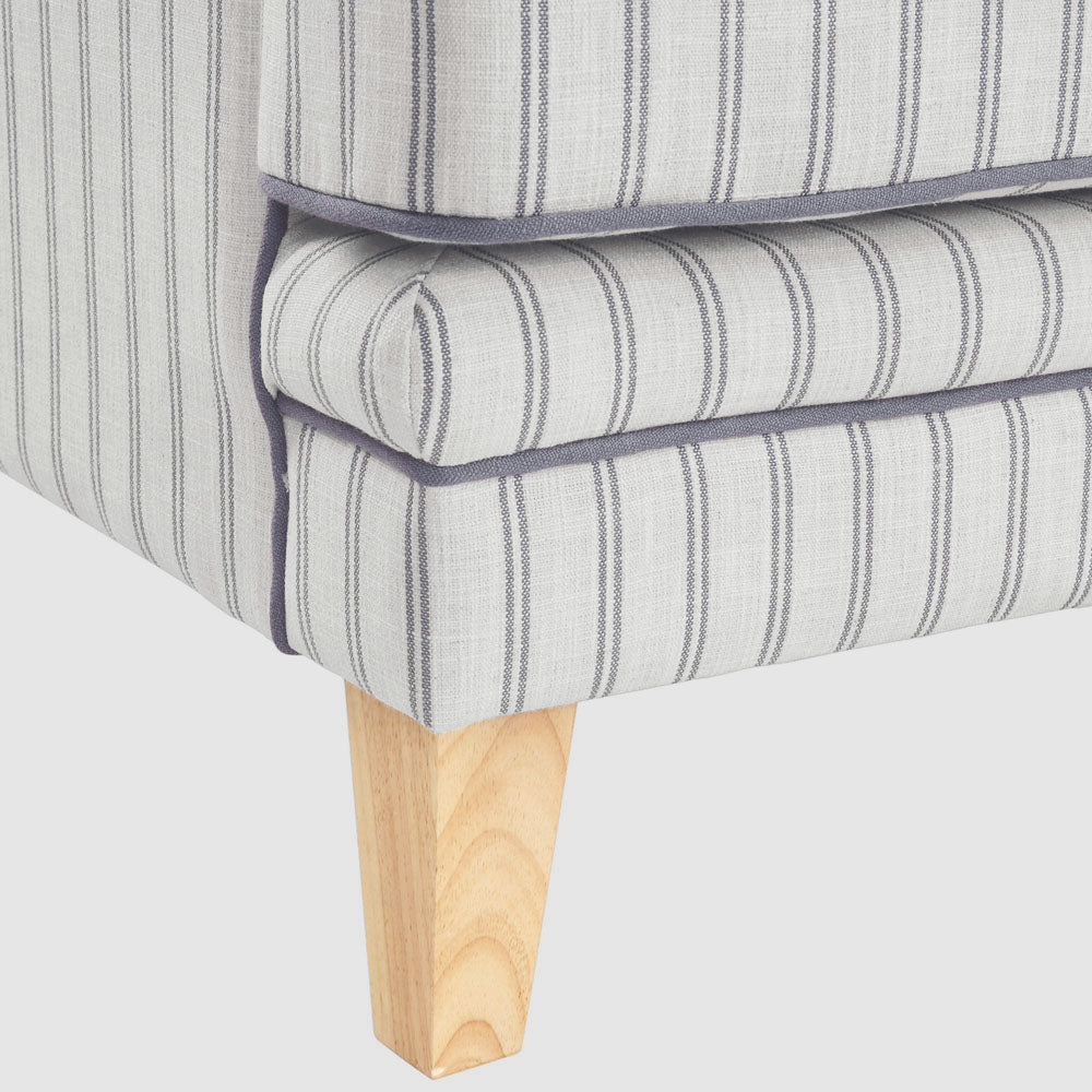 Bondi Hamptons 3 Seat Sofa Blue/White Pin Stripe