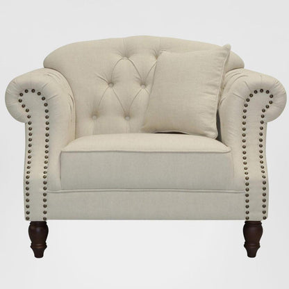 Vaucluse Buttoned Armchair Beige