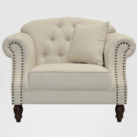 Vaucluse Buttoned Armchair Beige