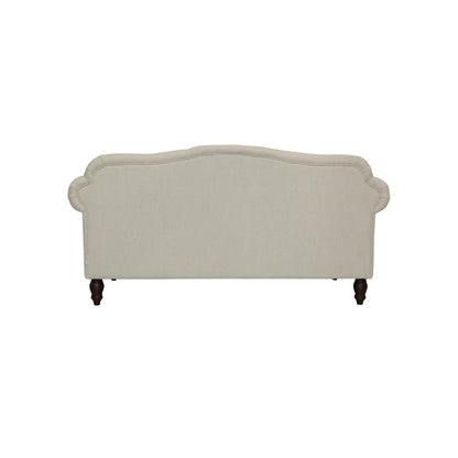 Vaucluse 2 Seat Hamptons Buttoned Sofa Beige Linen Blend